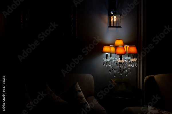 Fototapeta Dim orange light