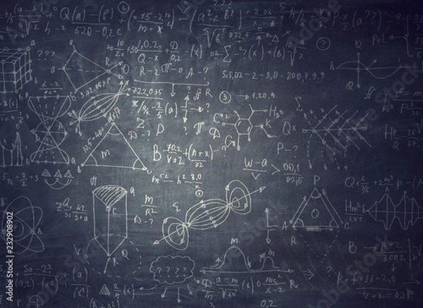Fototapeta Chalkboard with formulas