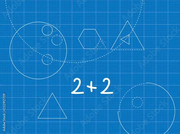 Fototapeta Blueprint for 2+2