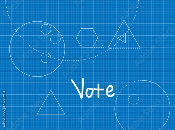 Fototapeta Blueprint for Vote