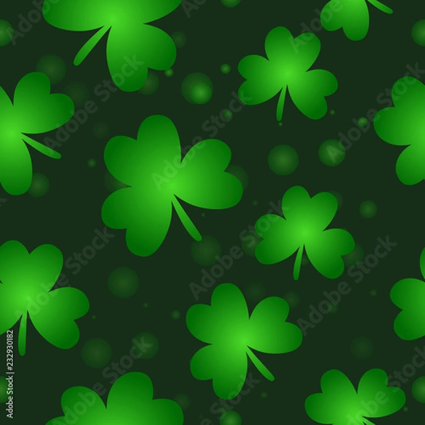 Fototapeta seamless pattern with clovers