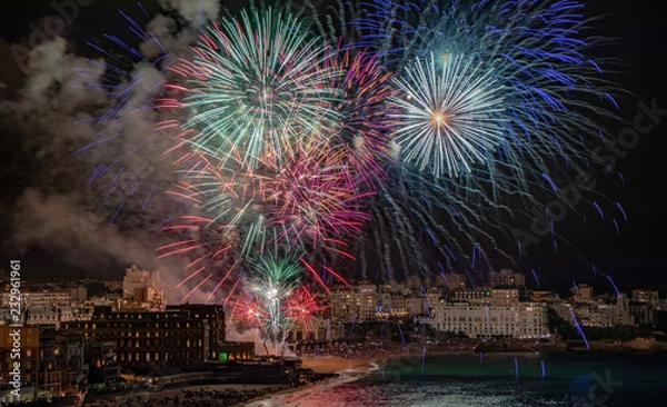 Obraz feux d'arifices Biarritz