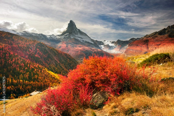Obraz Matterhorn slopes in autumn