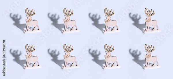 Obraz Cute reindeer chrismas decoration on bright background.