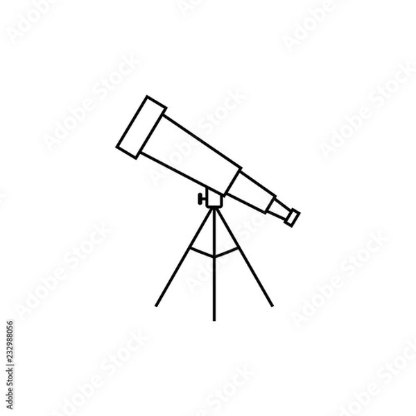 Fototapeta Telescope icon vector isolated on white background, Telescope transparent sign , line or linear sign, element design in outline style