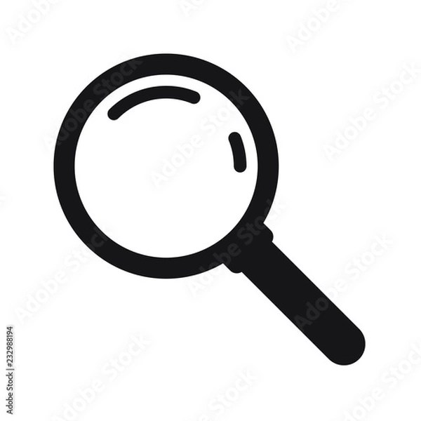 Fototapeta Search icon. Magnifying glass icon, vector magnifier or loupe sign.
