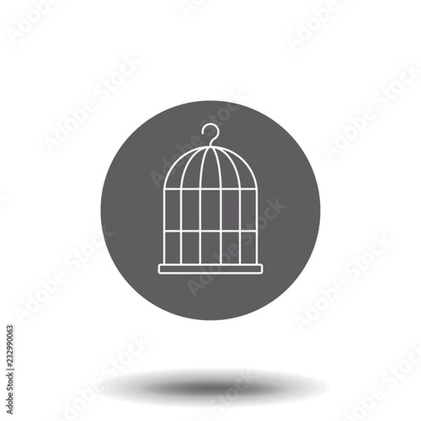 Obraz Bird cage outline icon. linear style sign for mobile concept and web design. bird cell simple line vector icon. Symbol, logo illustration.