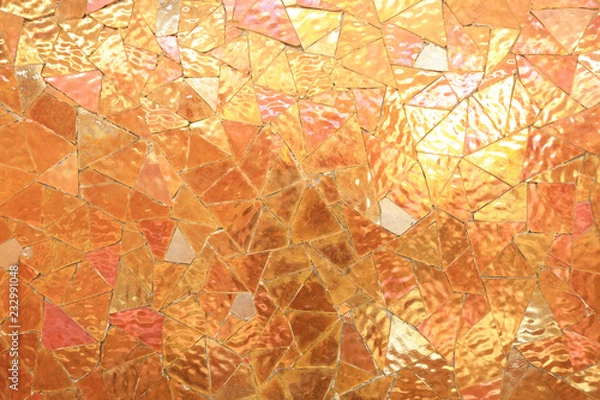 Fototapeta Texture Mosaic of orange glass