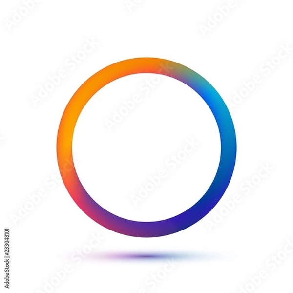 Fototapeta Colorful circle logo template. Vector abstract ring with empty space. Colors of run on metal eps 10. Isolated technology circular logotype on white background