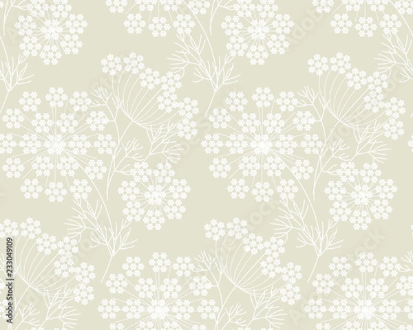 Fototapeta modern shapes dill or fennel seamless pattern