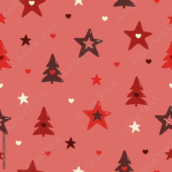 Fototapeta Merrry Christmas pattern stars