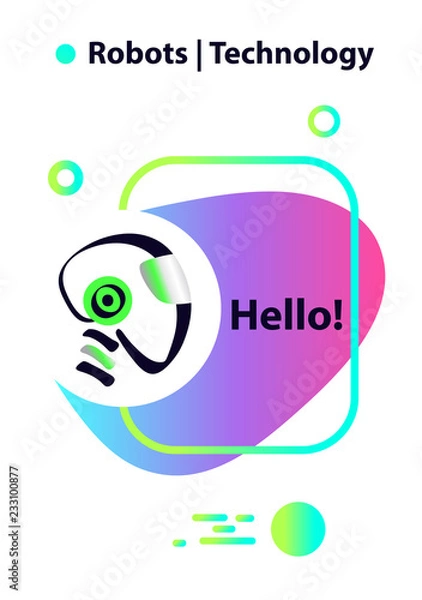 Obraz Graphic design trend modern logotype. Artificial intelligence te