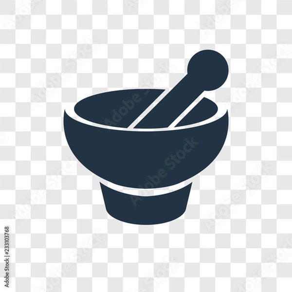 Obraz Mortar vector icon isolated on transparent background, Mortar transparency logo design