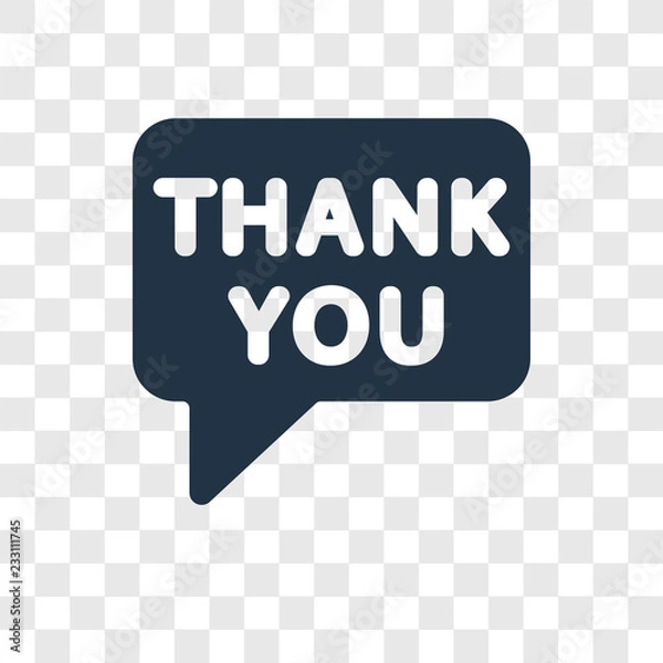 Fototapeta Thank you vector icon isolated on transparent background, Thank you transparency logo design