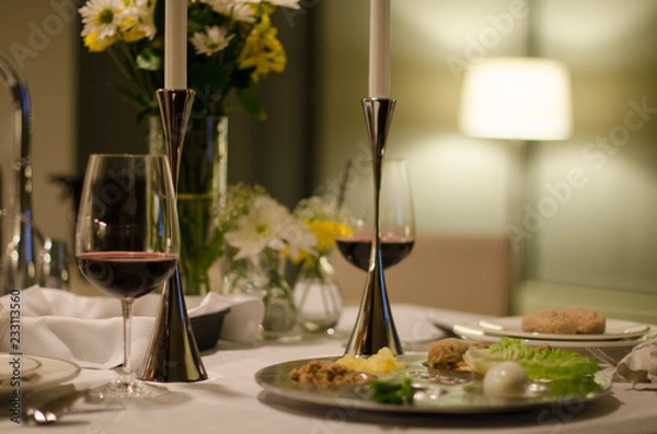 Obraz Passover table with plate