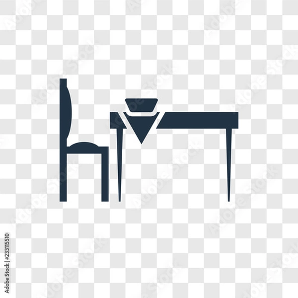 Fototapeta Table vector icon isolated on transparent background, Table transparency logo design