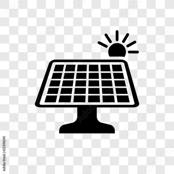 Obraz Solar panel vector icon isolated on transparent background, Solar panel transparency logo design