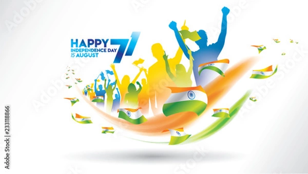 Obraz indian independence day design for greeting or banner or background