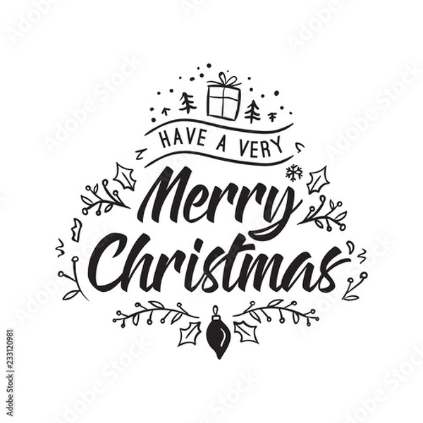 Obraz Merry Christmas typography.