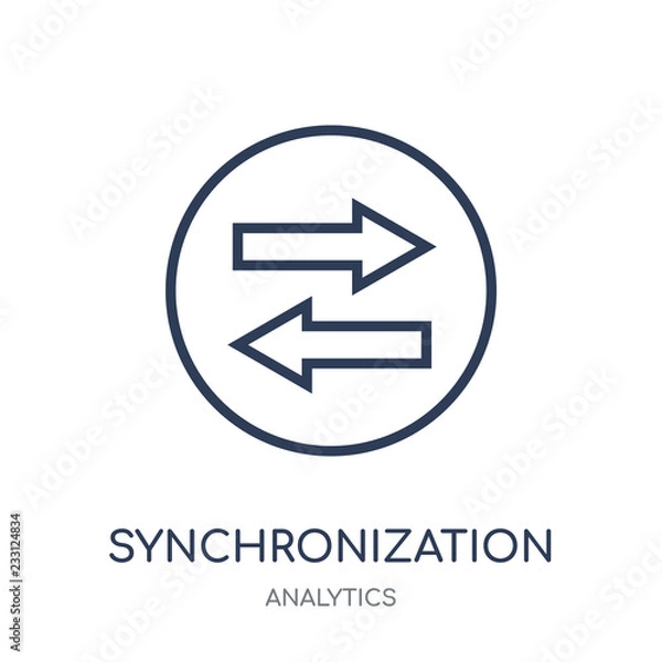 Fototapeta Synchronization icon. Synchronization linear symbol design from Analytics collection.