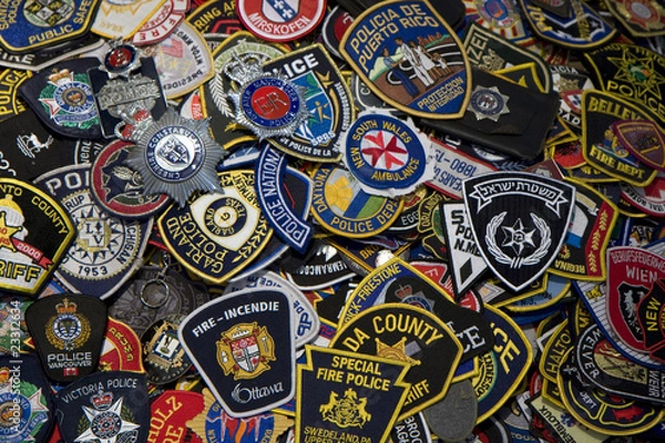 Obraz Police and fireman badges