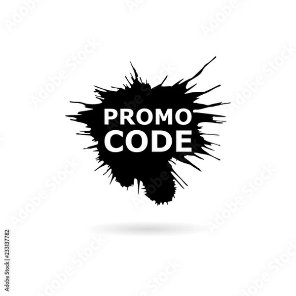 Fototapeta Black Promo code icon or logo