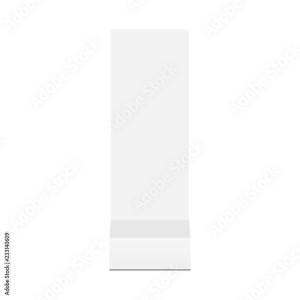 Fototapeta Floor standing advertising totem mock up - front view. Vector illustration