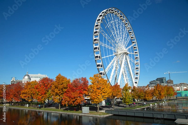 Obraz Great wheel of Montreal during fall season