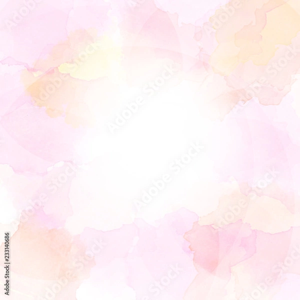 Fototapeta 水彩絵具のにじみ（ピンクを基調色としたアブストラクト）
