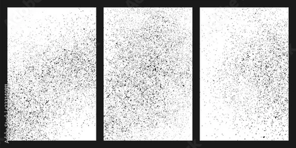 Fototapeta Black grainy texture isolated on white background. Damaged textured . Grunge design elements. Set vector illustration,eps 10.