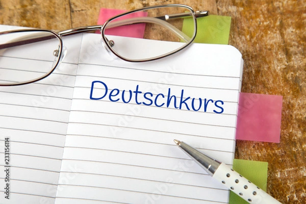 Obraz Eintrag im Notizbuch: Deutschkurs