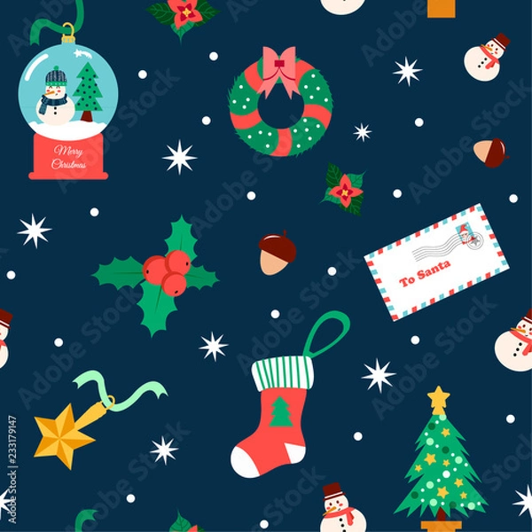 Obraz Seamless Christmas Pattern