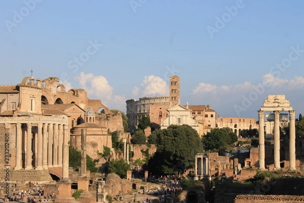 Obraz Perspectiva do Fórum Romano e Coliseu de Roma