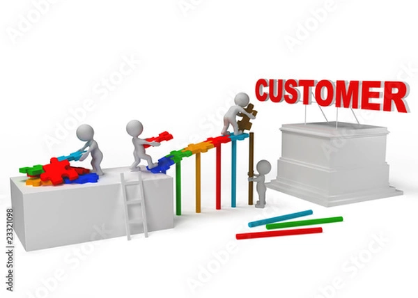 Obraz team work for customer