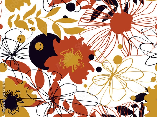 Fototapeta Beautiful floral pattern, vector