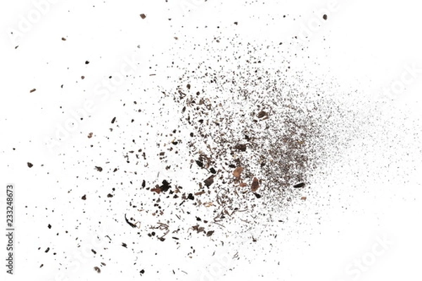 Fototapeta pile dust dirt isolated on white background, with clipping path