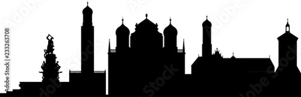 Obraz Augsburg skyline schwarz // Vektor