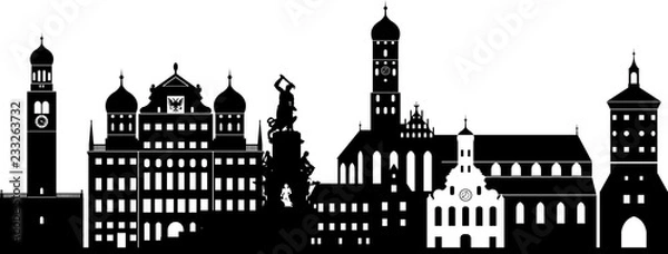 Obraz Augsburg skyline detailliert // Vektor