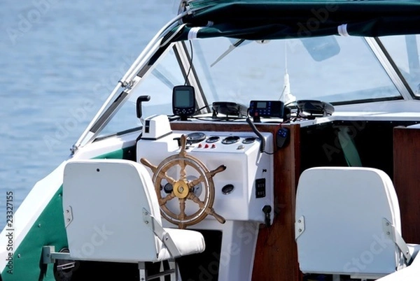 Fototapeta Interior eines Motorbootes