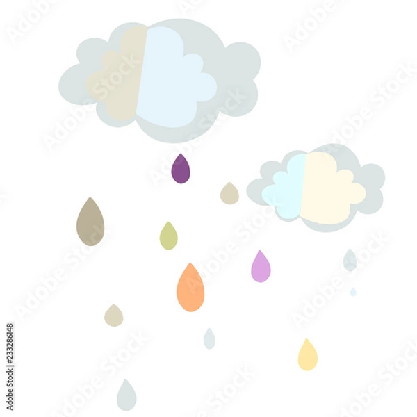 Fototapeta Paper clouds for postcard