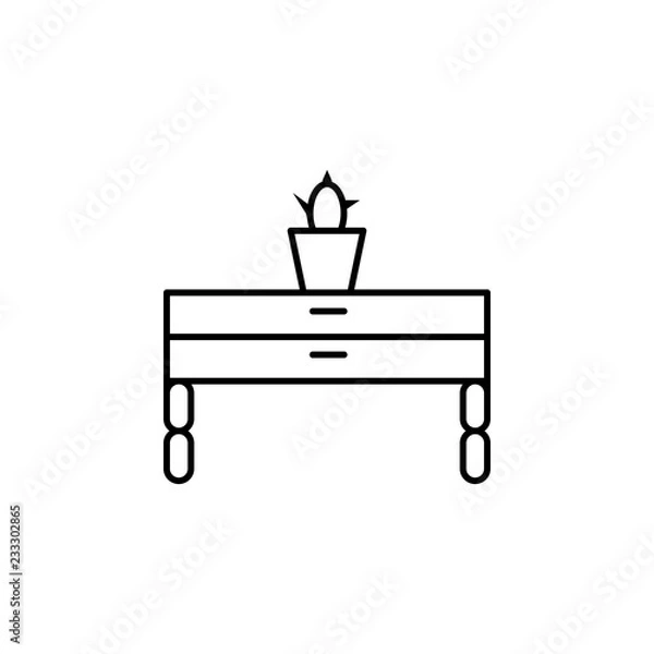 Fototapeta drawer icon. Element of outline furniture icon. Thin line icon for website design and development, app development. Premium icon