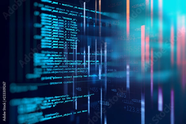 Obraz Programming code abstract technology background of software developer and  Computer script