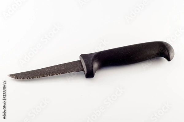 Obraz black knife with with notches