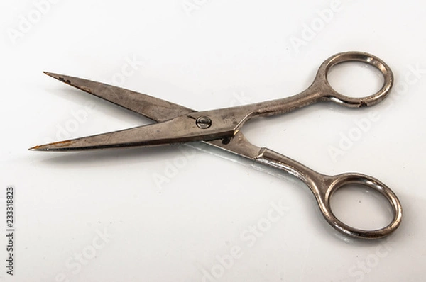 Obraz scissors on white background