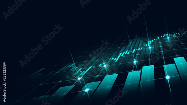 Obraz Stock market or forex trading graph in graphic concept