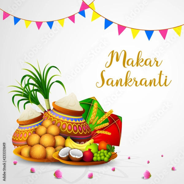 Obraz Happy Makar Sankranti Greeting Card