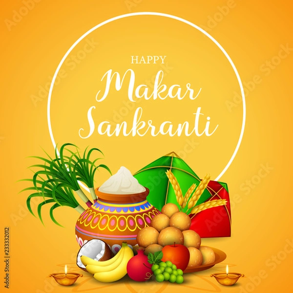 Obraz Happy Makar Sankranti greeting card