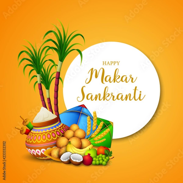 Obraz Happy Makar Sankranti Greeting Card