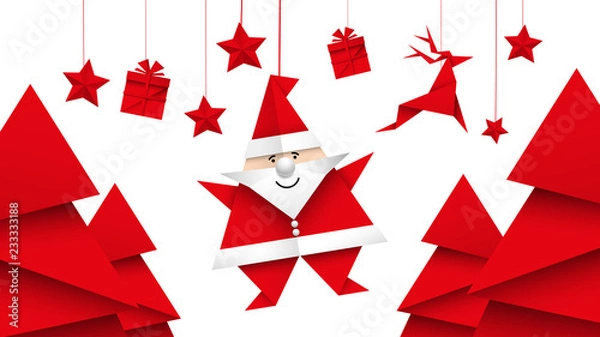 Obraz boże narodzenie origami wektor