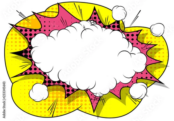 Fototapeta Vector comic book explosion. Comic style cartoon speech bubble for text isolated on white background.